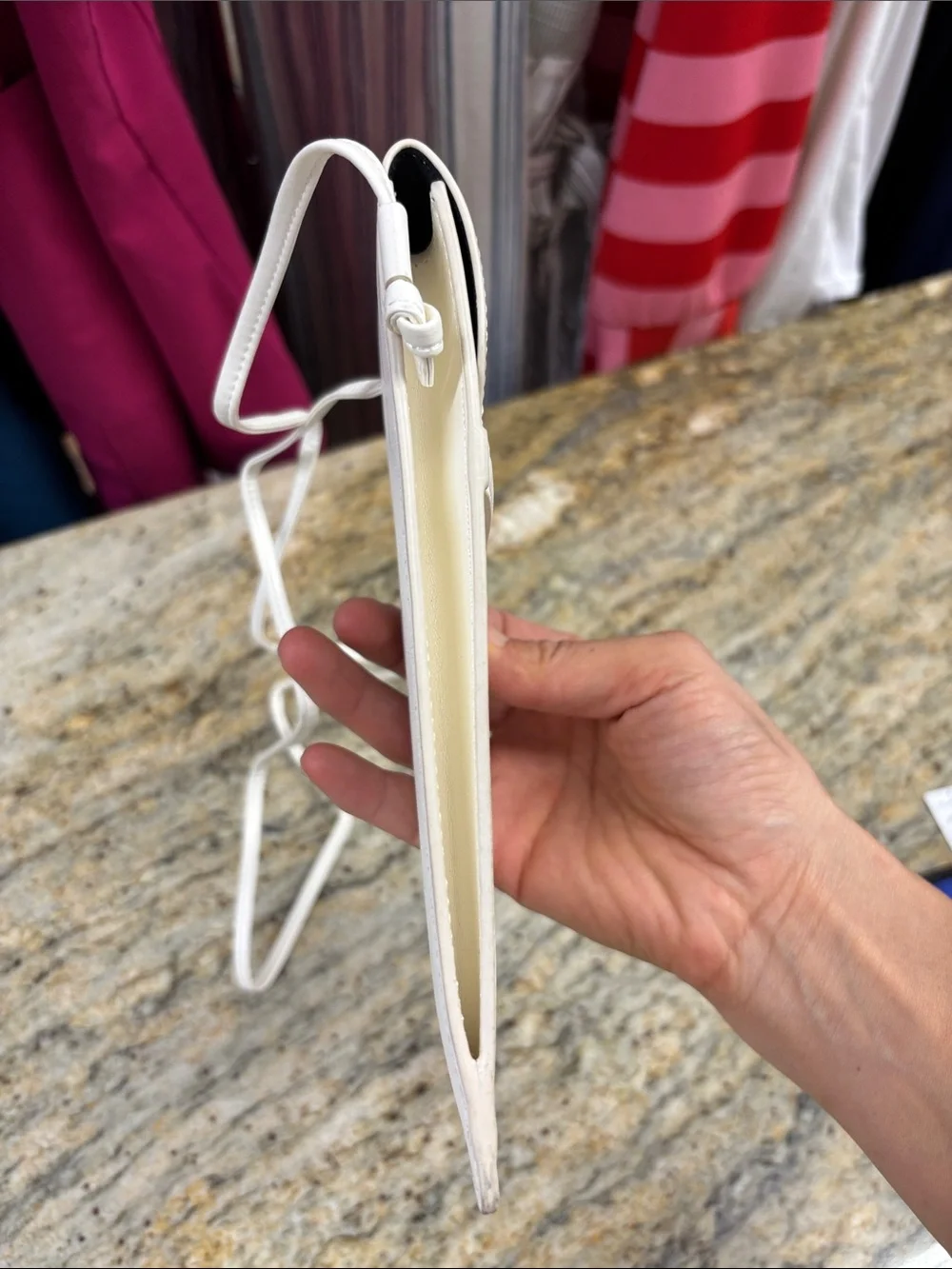 Celine off White Leather sunglasses Crossbody Pouch with Strap